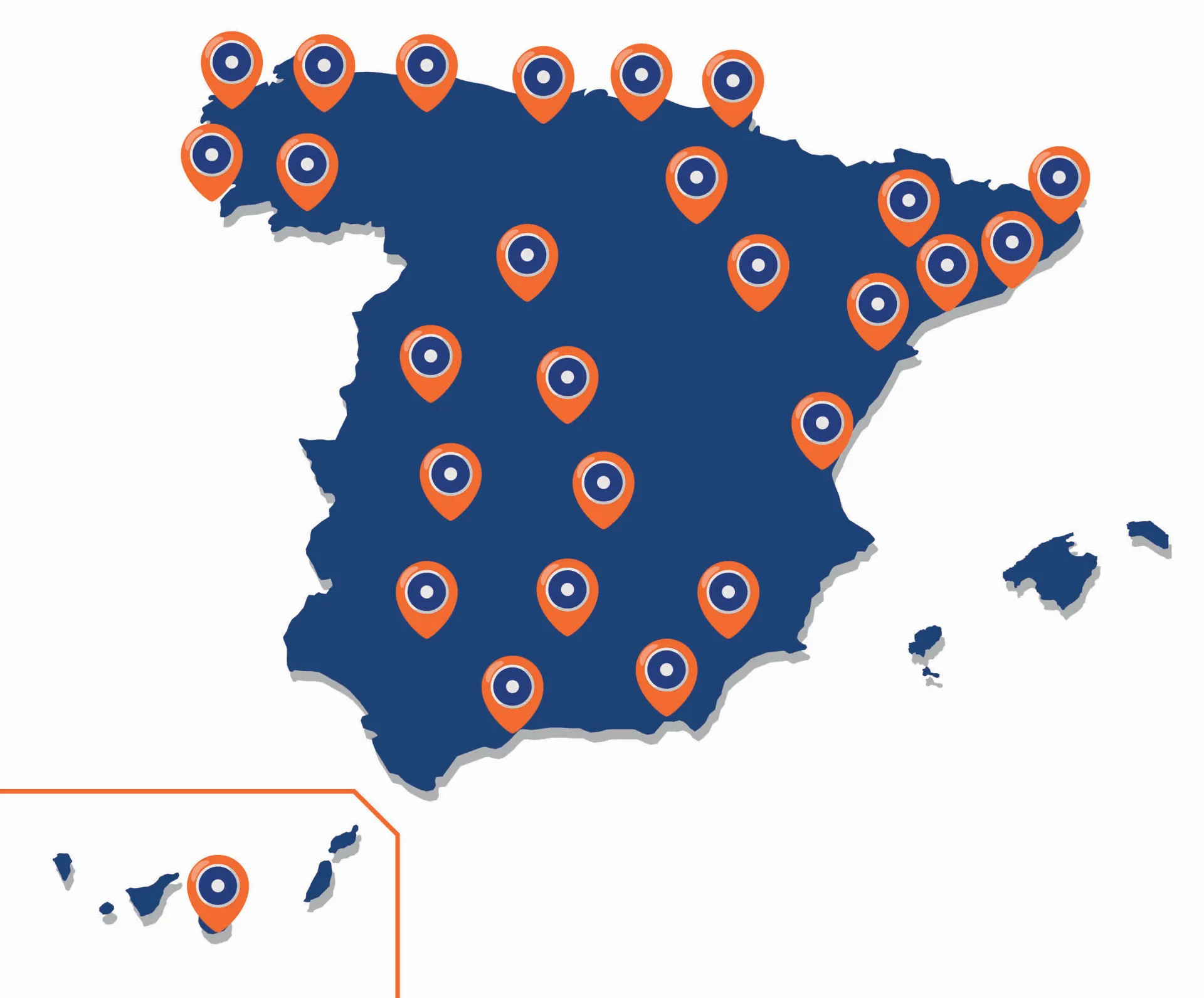 Diseño del mapa de concesionarios de Ford Trucks en España