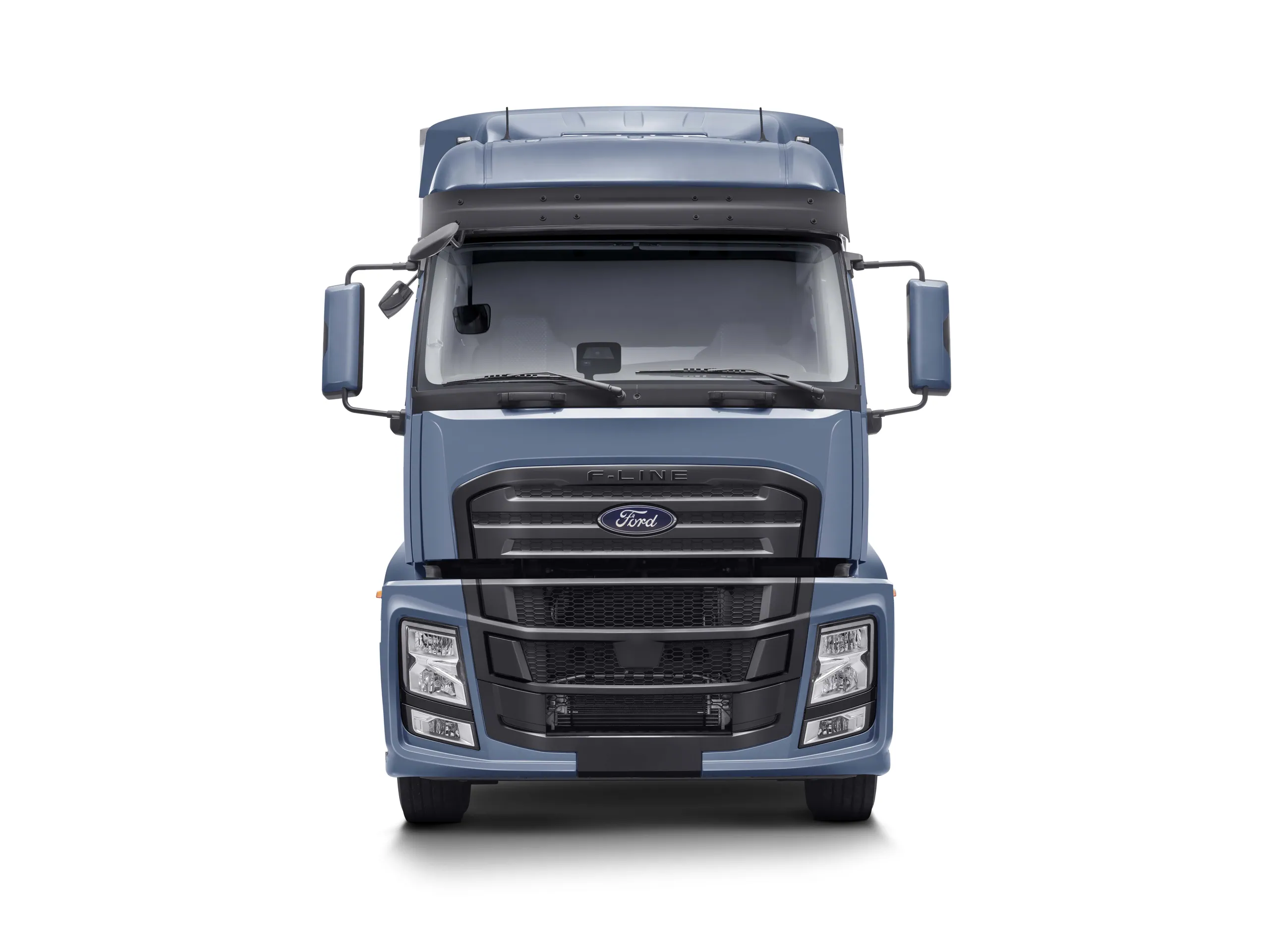 Tractora con el motor abierto